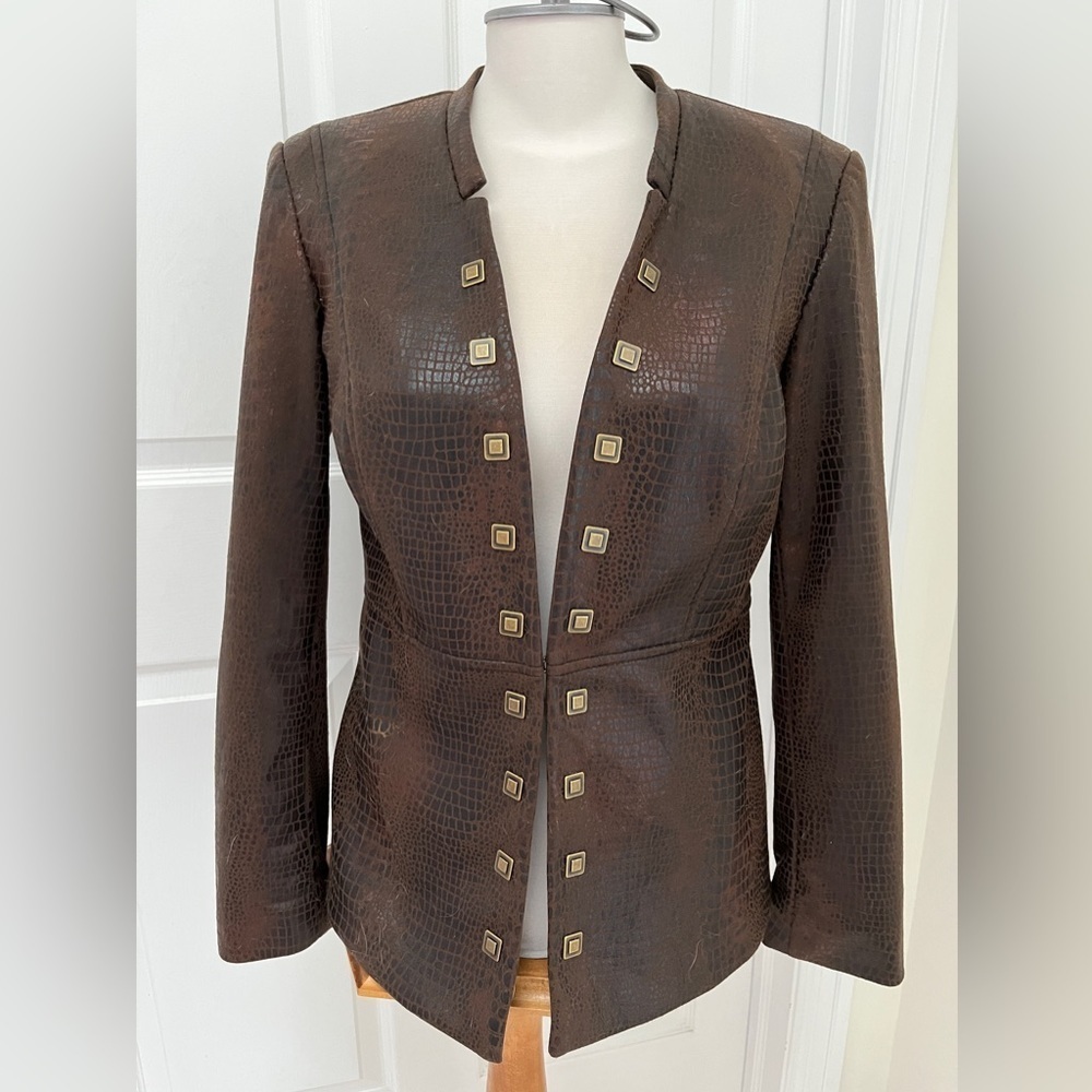 Anthracite by Muse snakeskin print lined jacket size 8